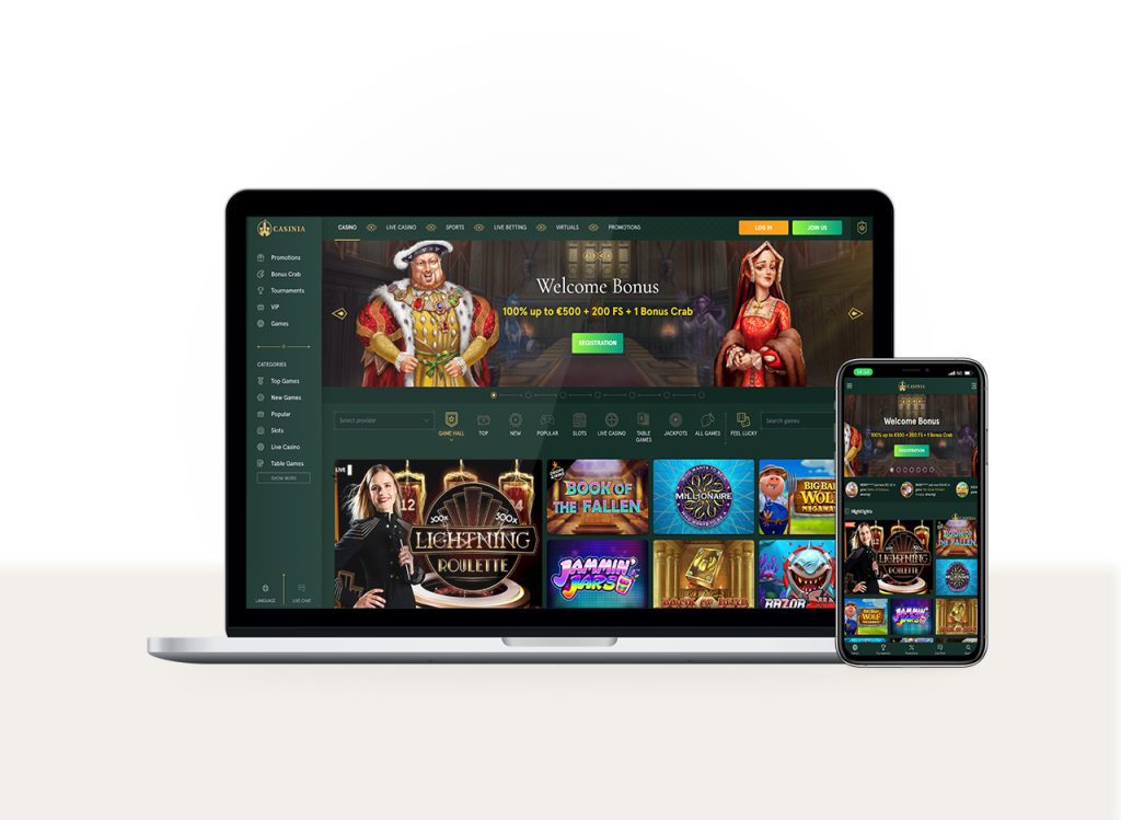 Casinia Online Casino Responsive Example