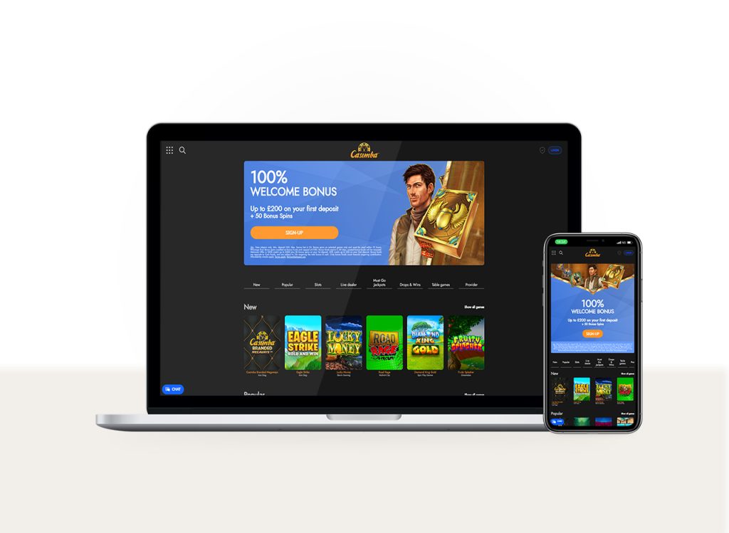 Casimba Online Casino Responsiveness Example